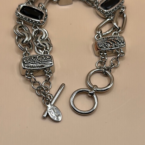 Cookie Lee Silver Bracelet with Black Details - Picture 2 of 5